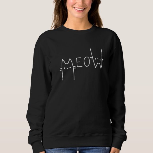 Meow Cat Mam voor meisjes Vrouwen Kat mama Trui (Voorkant)