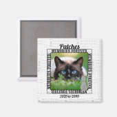 Meow Cat Memorial met naam en foto Magneet (Voorkant / Achterkant)
