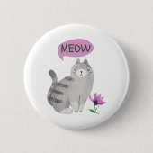 Meow Cat Ronde Button 5,7 Cm (Voorkant)