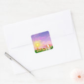 Meow Cat Sunrise Sticker (Envelop)