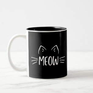 Meow Cat Tweekleurige Koffiemok