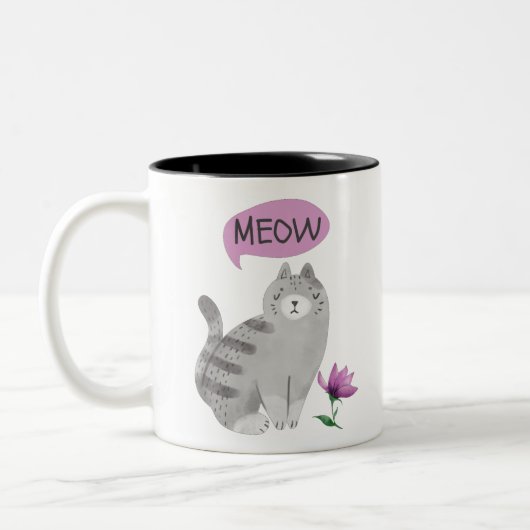Meow Cat Tweekleurige Koffiemok (Links)