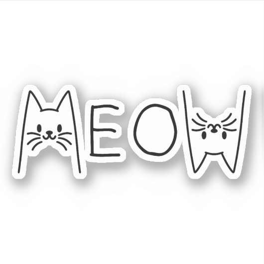 MEOW CATS STICKER (Voorkant)