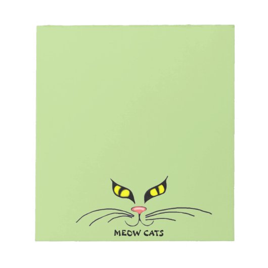 Meow Cats Yellow Notitieblok (Voorkant)