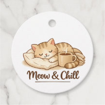 Meow & Chill Cute Sleeping Cat Favor Tag – Cozy Co