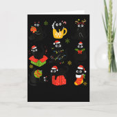 Meow Christmas Xmas Lights Black Cat Pajamas Famil Kaart (Voorkant)