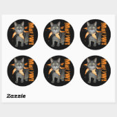 Meow Costume Cat Ronde Sticker (Vel)