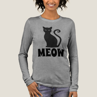 MEOW CUTE BLACK CAT T-SHIRT