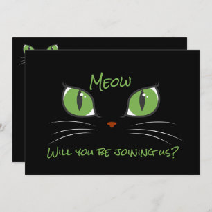 Meow Cute Cat Eyes Pet Party Custom Innodiging Kaart
