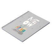 Meow Cute Cat Reading Books Persoonlijke naam Notitieboek (Linkerzijde)