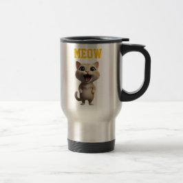 Meow Cute Cat Travel Mug Reisbeker