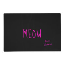 Meow Cute Hot Pink-tekst op maat van zwart pakket