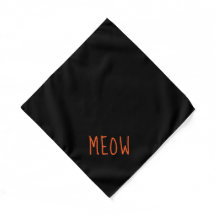 Meow Cute Oranje Text Small Black Pet
