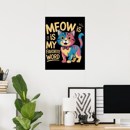 Meow: de ultieme uitdrukking poster (Thuiskantoor)