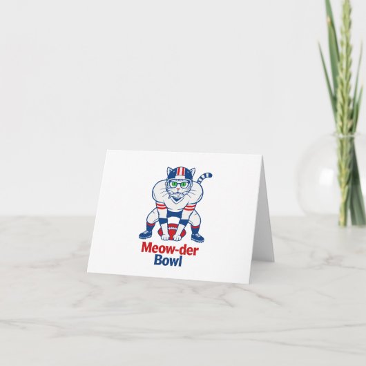 Meow-der Bowl Bedankkaart (Voorkant)