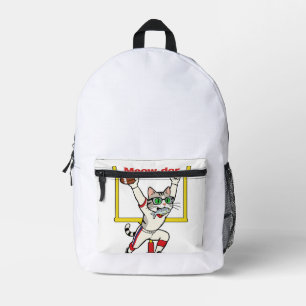 Meow-der Bowl Kampioen Kat Voetbal  Bedrukte Rugzak