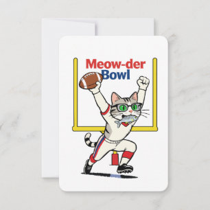 Meow-der Bowl Kampioen Kat Voetbal  Kaart
