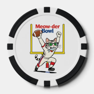 Meow-der Bowl Kampioen Kat Voetbal Poker Chips