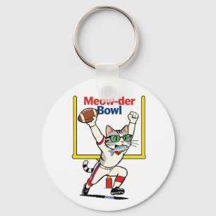 Meow-der Bowl Kampioen Kat Voetbal  Sleutelhanger