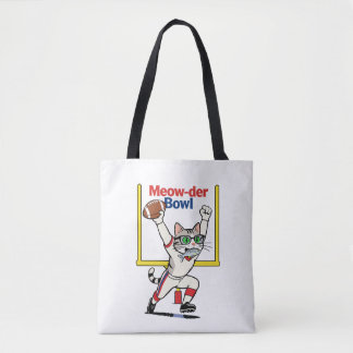 Meow-der Bowl Kampioen Kat Voetbal Tote Bag