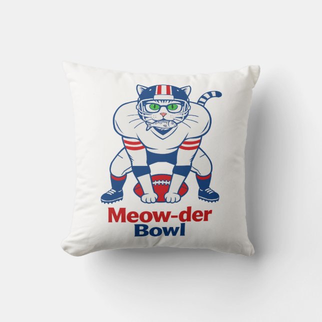 Meow-der Bowl  Kussen (Voorkant)