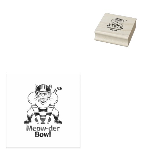 Meow-der Bowl Rubberstempel (Gestempeld)