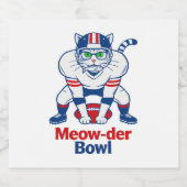 Meow-der Bowl Sparkling Wijnetiket (Enkel label)