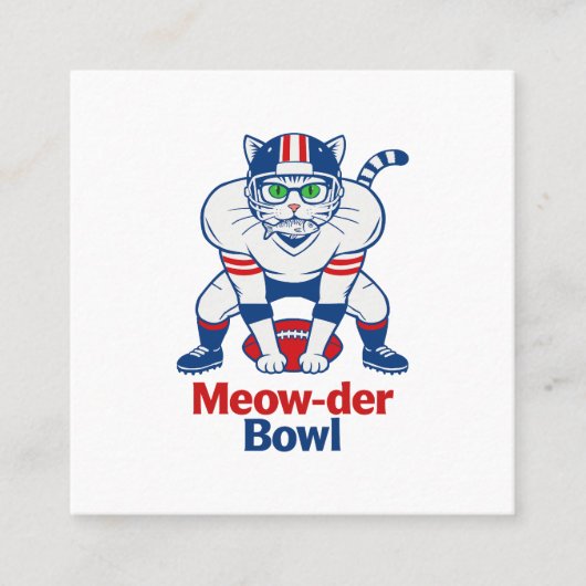 Meow-der Bowl Vierkante Visitekaartje (Voorkant)