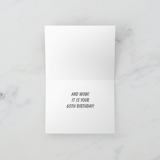 ** MEOW EN WOW** ZEGT DIT KAT "60ste VERJAARDAG" Kaart (Binnen)