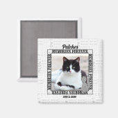 Meow Faded Background Cat's Photo Pet Memorial Magneet (Voorkant / Achterkant)