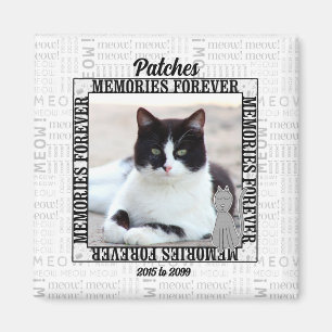 Meow Faded Background Cat's Photo Pet Memorial Magneet