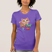Meow Fun - Cute Lachende Kat T-Shirt
