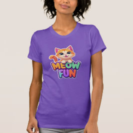 Meow Fun - Cute Lachende Kat T-Shirt