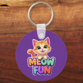 Meow Fun - Cute Smiling Cat Keychain (Voorkant)
