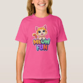 Meow Fun - Cute Smiling Cat T-Shirt (Voorkant)