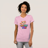 Meow Fun - Grappig Lachende Kat T-Shirt (Voorkant volledig)