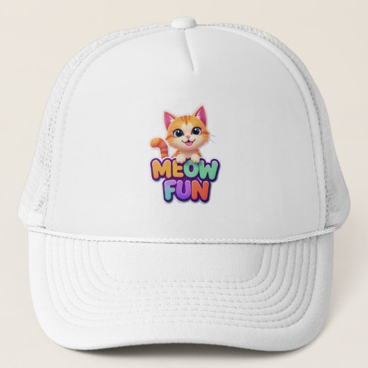 Meow Fun - Muts Met Lachende Kat Trucker Pet (Voorkant)