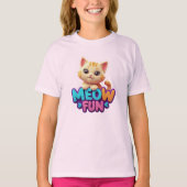 Meow Fun - Sweet Look Cat T-Shirt (Voorkant)