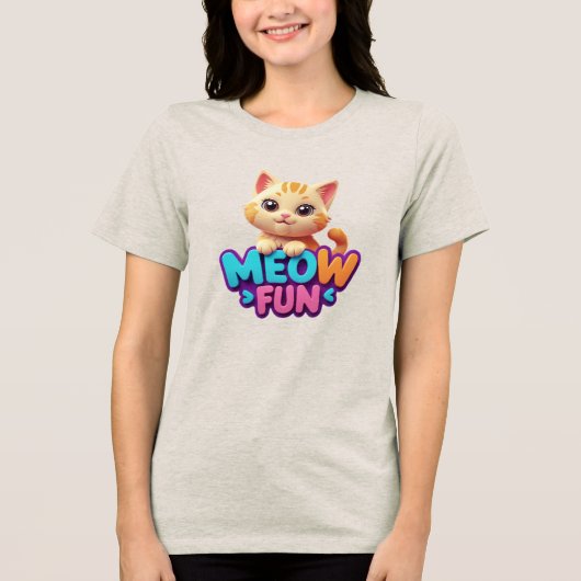 Meow Fun - Sweet Look Kat Tri-Blend T-shirt (Voorkant)