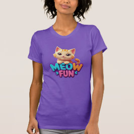 Meow Fun - Zoete Uitstraling Kat T-Shirt