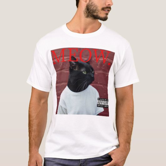 MEOW Funny Cat Kendrick Hip Hop Rap Album Parody T-shirt (Voorkant)