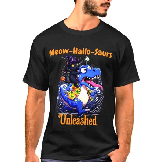 Meow Funny Halloween Oranje Familie T-shirt