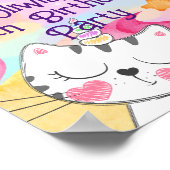 Meow-gical caticorn verjaardag Welkomstteken Poster (Hoek)