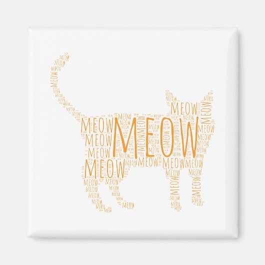 MEOW Ginger Cat Magneet (Voorkant)