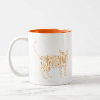 MEOW Ginger Cat Tweekleurige Koffiemok