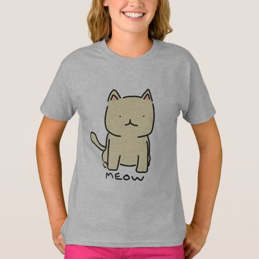 Meow Girl's Ringer T-Shirt (Voorkant)