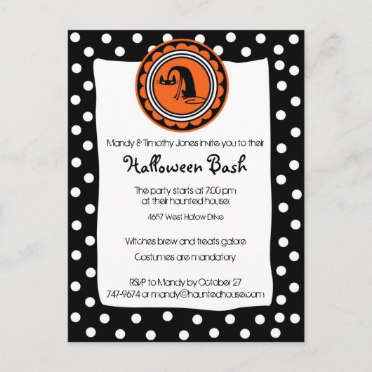 Meow Halloween Invitation Feestdagenkaart (Voorkant)