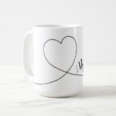 Meow heart and paw, mug for cat owners koffiemok (Voorkant links)