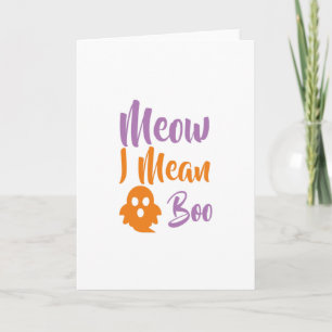Meow, ik bedoel Boo-catoween-halloween-grappig Kaart