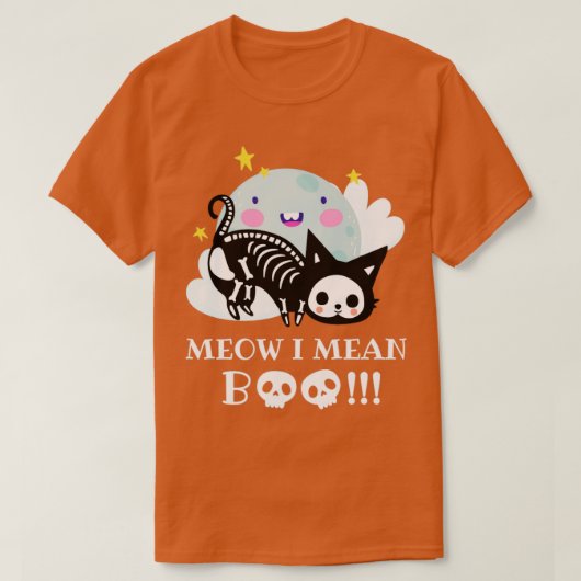 Meow, ik bedoel halloween kattenliefhebber t-shirt (Design voorkant)